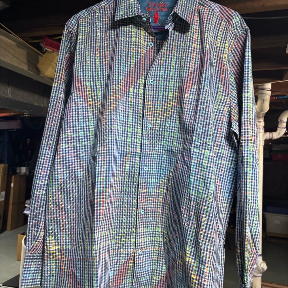 Colorful Plaid Button-Down Shirt